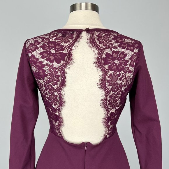 Lulus Felicity Backless Lace Skater Dress Plum Purple size Large - Picture 10 of 16